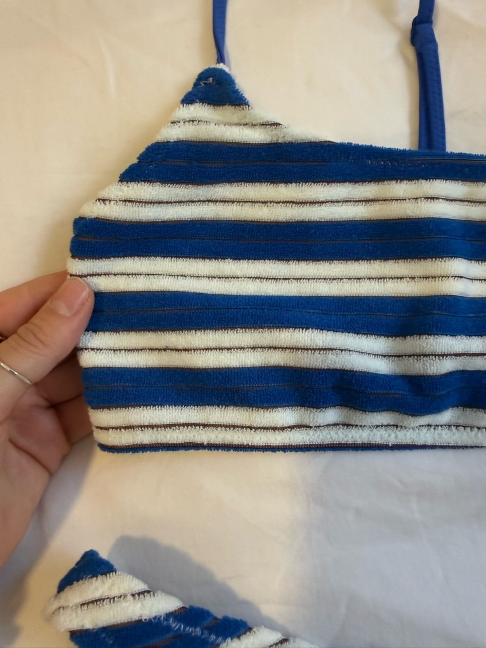 triangl swimwear Blue and White Striped Bikini Set - Picture 2 of 8